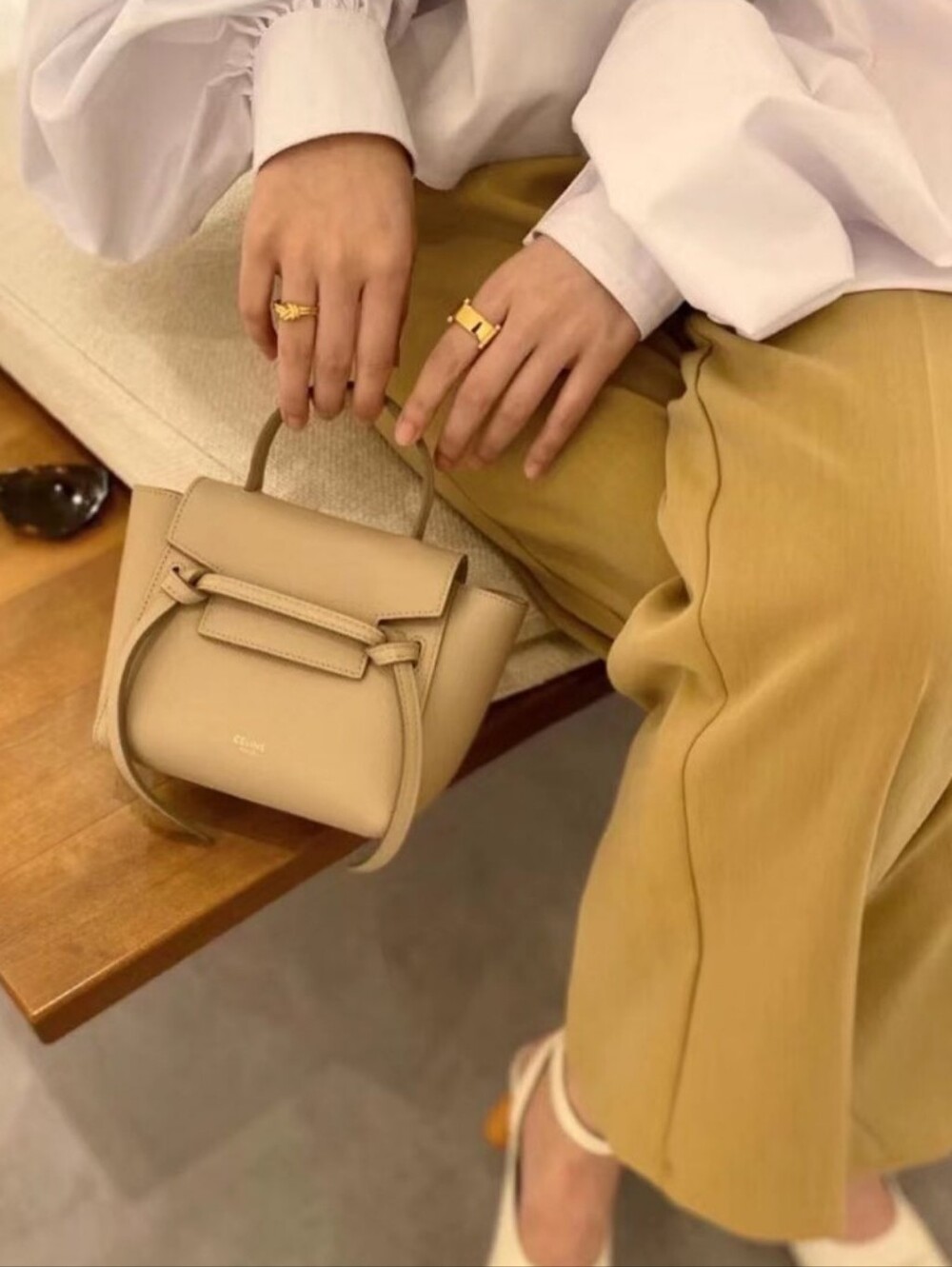 Rare! Brand NEW! Celine Pico Belt Nano Bag Textured Leather Comed With COA